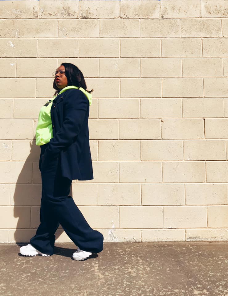 Neon Fashion - Neon Green shirt with a Navy Blue Suit